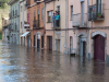 Desbordamiento del rio Ter en el barrio del Pont Major de Girona que ha afectado diversas viviendas.